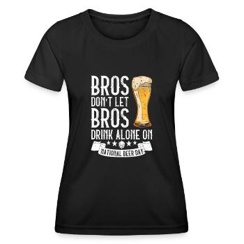 Bier Tag Tag des Bieres Bierliebhaber Biertrinker - Frauen Funktions-T-Shirt - Schwarz - Vorne - AI Model Female 172 light (172cm)