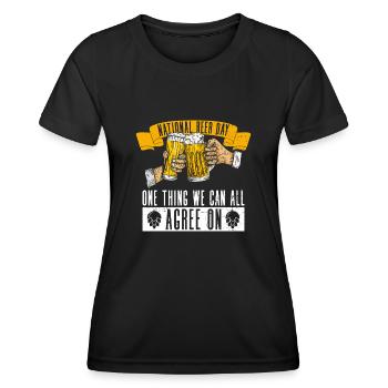 Bier Tag Tag des Bieres Bierliebhaber Biertrinker - Frauen Funktions-T-Shirt - Schwarz - Vorne - AI Model Female 172 light (172cm)