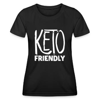 Keto diet, carbohydrate-free diet, keto - Women's Functional T-Shirt - black - Front - AI Model Female 172 light (172cm)