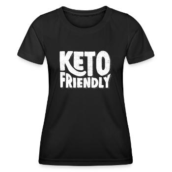 Régime Keto, régime sans glucides, céto - T-shirt sport Femme - noir - Devant - AI Model Female 172 light (172cm)