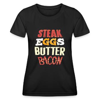 Keto diet, carbohydrate-free diet, keto - Women's Functional T-Shirt - black - Front - AI Model Female 172 light (172cm)