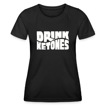 Régime Keto, régime sans glucides, céto - T-shirt sport Femme - noir - Devant - AI Model Female 172 light (172cm)