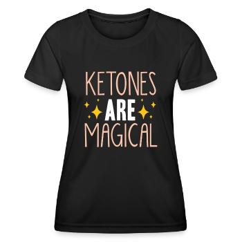 Régime Keto, régime sans glucides, céto - T-shirt sport Femme - noir - Devant - AI Model Female 172 light (172cm)