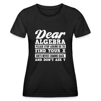 Algèbre, Analyse, Science, Mathématiques - T-shirt sport Femme - noir - Devant - AI Model Female 172 light (172cm)
