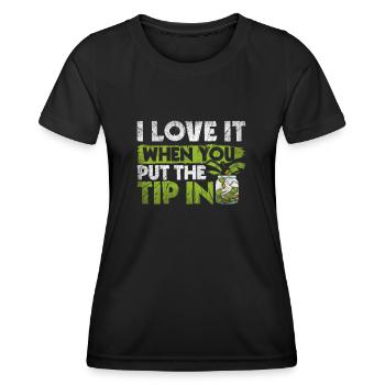 I Love It When You Put The Tip In Lustig Barkeeper - Frauen Funktions-T-Shirt - Schwarz - Vorne - AI Model Female 172 light (172cm)