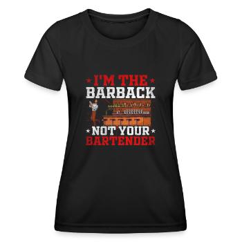 Chez The Barback Not Your Barman - T-shirt sport Femme - noir - Devant - AI Model Female 172 light (172cm)