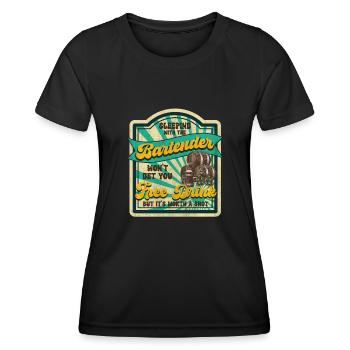 Sleeping With A Bartender Funny Bartender - Women's Functional T-Shirt - black - Front - AI Model Female 172 light (172cm)