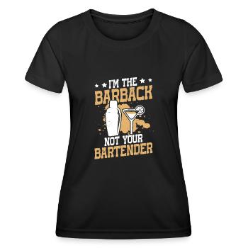 Im The Barback Not Your Bartender - Frauen Funktions-T-Shirt - Schwarz - Vorne - AI Model Female 172 light (172cm)
