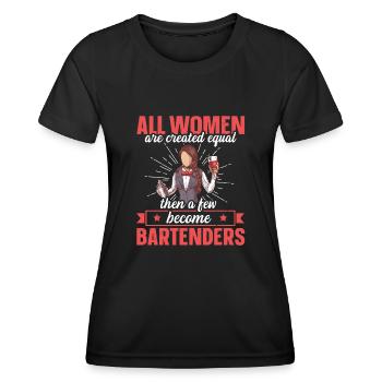 Juste quelques-uns deviennent barmans barman drôle - T-shirt sport Femme - noir - Devant - AI Model Female 172 light (172cm)