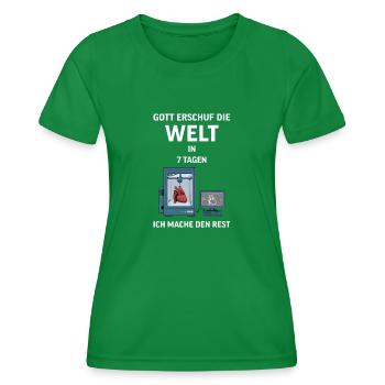 3D Druck Printing CAD PLA Filament 3d drucken - Frauen Funktions-T-Shirt - Kelly Green - Vorne - AI Model Female 172 dark (172cm)