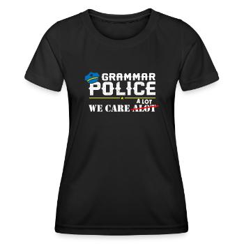 Grammar Police - English Teacher - Women's Functional T-Shirt - black - Front - AI Model Female 172 light (172cm)