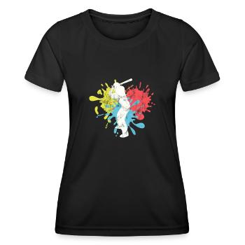 Baseball - Frauen Funktions-T-Shirt - Schwarz - Vorne - AI Model Female 172 light (172cm)