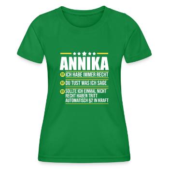 Annika - Frauen Funktions-T-Shirt - Kelly Green - Vorne - AI Model Female 172 dark (172cm)