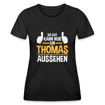 Thomas - Frauen Funktions-T-Shirt - Schwarz - Vorne - AI Model Female 172 light (172cm)