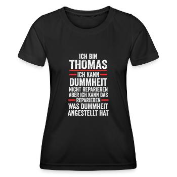 Thomas - Frauen Funktions-T-Shirt - Schwarz - Vorne - AI Model Female 172 light (172cm)