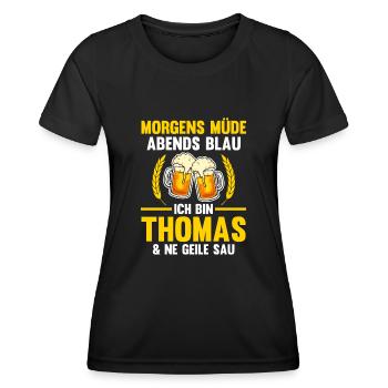 Thomas - Frauen Funktions-T-Shirt - Schwarz - Vorne - AI Model Female 172 light (172cm)