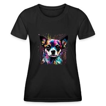 Chihuahua pour les amoureux des chiens Maîtresse Maître - T-shirt sport Femme - noir - Devant - AI Model Female 172 light (172cm)