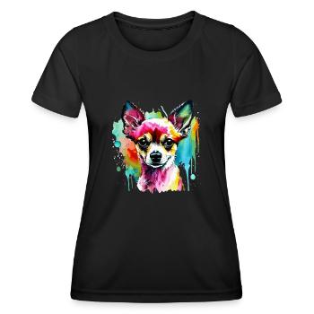 Chihuahua pour les amoureux des chiens Maîtresse Maître - T-shirt sport Femme - noir - Devant - AI Model Female 172 light (172cm)