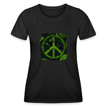 Hippie Festival Love Vintage Peace Sign - T-shirt sport Femme - noir - Devant - AI Model Female 172 light (172cm)