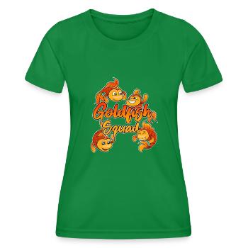 Goldfish Squad Aquaristics Süßer Fisch - Frauen Funktions-T-Shirt - Kelly Green - Vorne - AI Model Female 172 dark (172cm)
