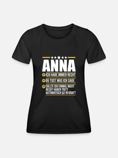 Anna - Frauen Funktions-T-Shirt - Schwarz