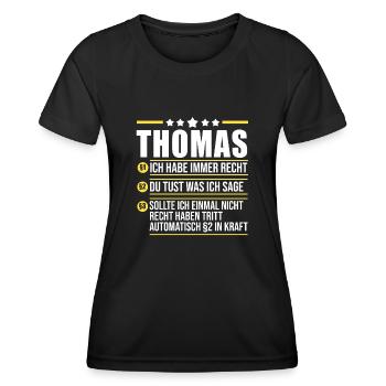 Thomas - Frauen Funktions-T-Shirt - Schwarz - Vorne - AI Model Female 172 light (172cm)