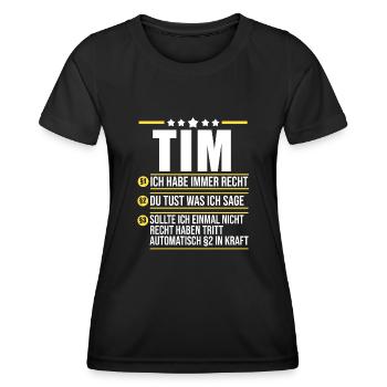 Tim - Frauen Funktions-T-Shirt - Schwarz - Vorne - AI Model Female 172 light (172cm)