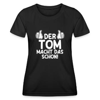 Tom - Frauen Funktions-T-Shirt - Schwarz - Vorne - AI Model Female 172 light (172cm)