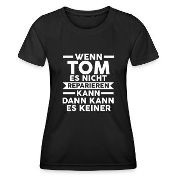 Tom - Frauen Funktions-T-Shirt - Schwarz - Vorne - AI Model Female 172 light (172cm)