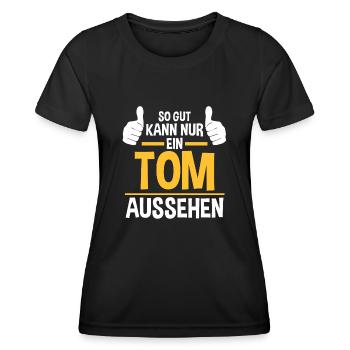 Tom - Frauen Funktions-T-Shirt - Schwarz - Vorne - AI Model Female 172 light (172cm)