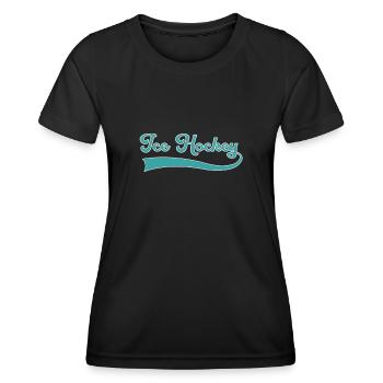 Eishockey Schriftzug - Frauen Funktions-T-Shirt - Schwarz - Vorne - AI Model Female 172 light (172cm)