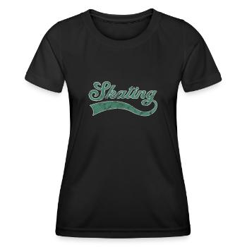 Skaten Schriftzug - Frauen Funktions-T-Shirt - Schwarz - Vorne - AI Model Female 172 light (172cm)
