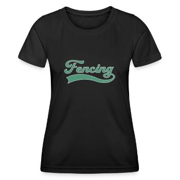 Fechten Schriftzug - Frauen Funktions-T-Shirt - Schwarz - Vorne - AI Model Female 172 light (172cm)