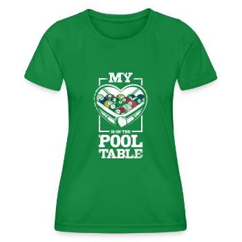 Mein Herz schlägt auf dem Billardtisch - Frauen Funktions-T-Shirt - Kelly Green - Vorne - AI Model Female 172 dark (172cm)