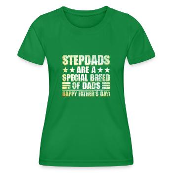 Stiefvater Vatertag Stiefpapa Geschenk Spruch - Frauen Funktions-T-Shirt - Kelly Green - Vorne - AI Model Female 172 dark (172cm)