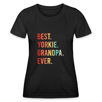 Best Yorkie Grandpa Ever - Women's Functional T-Shirt - black - Front - AI Model Female 172 light (172cm)
