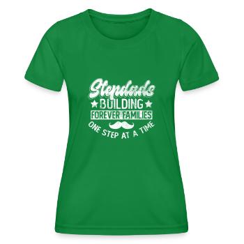 Stiefvater Vatertag Stiefpapa Geschenk Spruch - Frauen Funktions-T-Shirt - Kelly Green - Vorne - AI Model Female 172 dark (172cm)