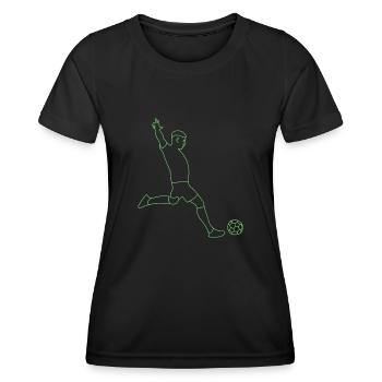 Fußball Fußballer - Frauen Funktions-T-Shirt - Schwarz - Vorne - AI Model Female 172 light (172cm)