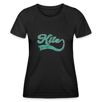 Kite Schriftzug - Frauen Funktions-T-Shirt - Schwarz - Vorne - AI Model Female 172 light (172cm)
