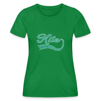 Kite lettering - Women's Functional T-Shirt - kelly green - Front - AI Model Female 172 dark (172cm)