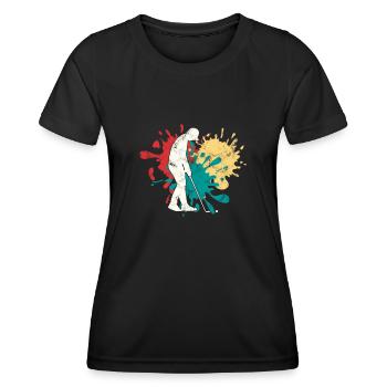 Jogging Silhouette - T-shirt sport Femme - noir - Devant - AI Model Female 172 light (172cm)
