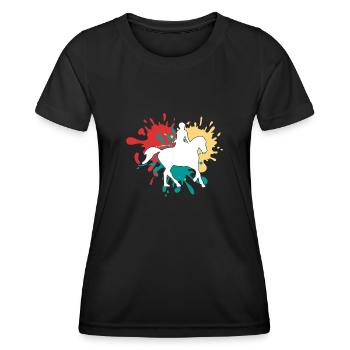 Horse riding - Women's Functional T-Shirt - black - Front - AI Model Female 172 light (172cm)