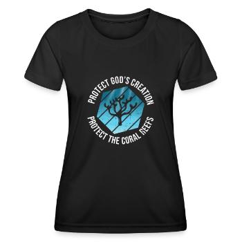 Protéger les récifs coralliens, océan, - T-shirt sport Femme - noir - Devant - AI Model Female 172 light (172cm)