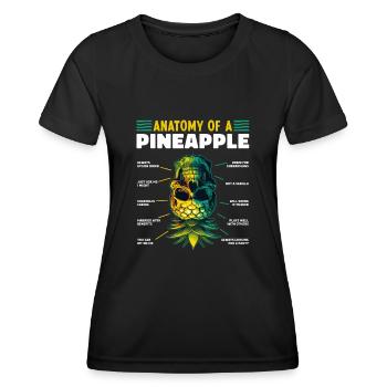 Anatomy of a Pineapple Funny Upside Down - Women's Functional T-Shirt - black - Front - AI Model Female 172 light (172cm)
