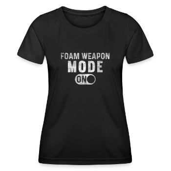 Foam Weapon Mode On Rollenspiel LARP - Frauen Funktions-T-Shirt - Schwarz - Vorne - AI Model Female 172 light (172cm)