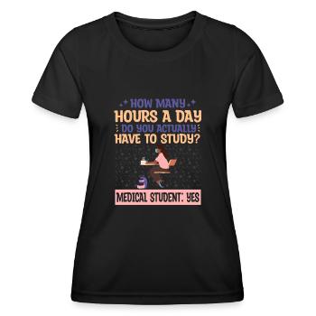 Wie Viele Stunden Müssen Sie Lernen? - Frauen Funktions-T-Shirt - Schwarz - Vorne - AI Model Female 172 light (172cm)