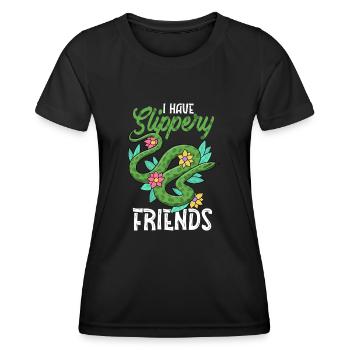 Schlange, Reptil - Schlangen - Frauen Funktions-T-Shirt - Schwarz - Vorne - AI Model Female 172 light (172cm)