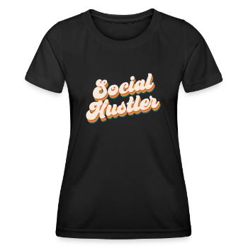 Travailleur social - T-shirt sport Femme - noir - Devant - AI Model Female 172 light (172cm)
