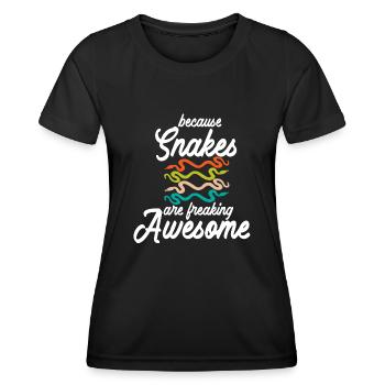 Schlange, Reptil - Schlangen - Frauen Funktions-T-Shirt - Schwarz - Vorne - AI Model Female 172 light (172cm)