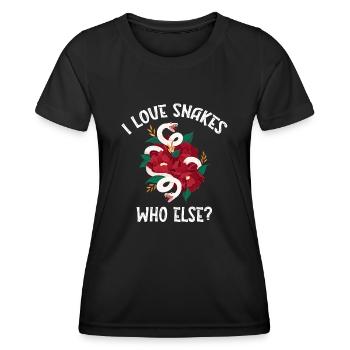 Schlange, Reptil - Schlangen - Frauen Funktions-T-Shirt - Schwarz - Vorne - AI Model Female 172 light (172cm)